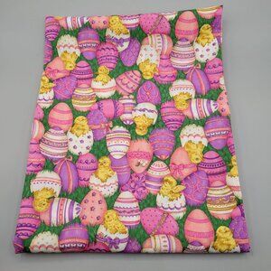 Easter Egg & Chick Cotton Tablecloth Square 44 x 44